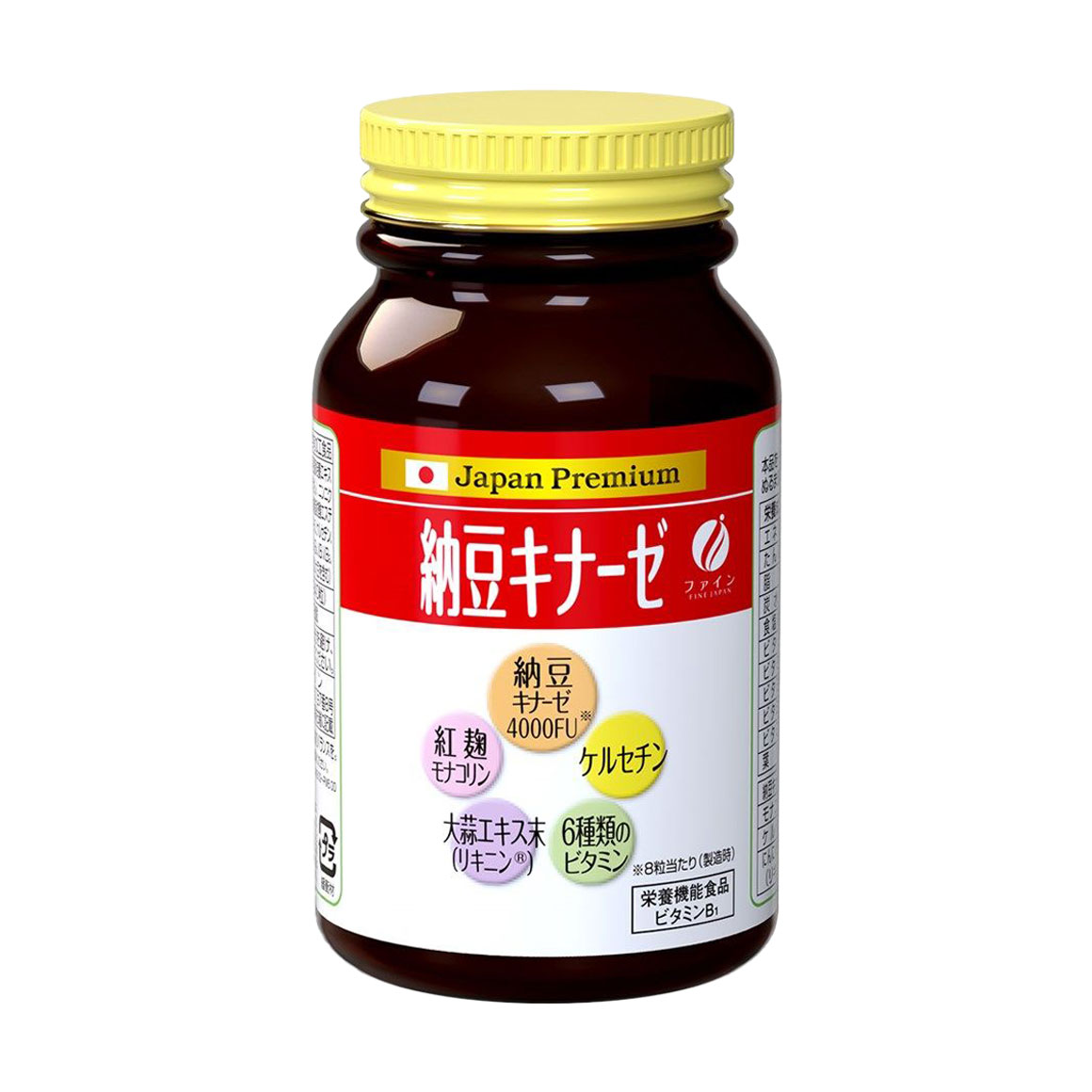 Наттокіназа Fine Japan Nattokinase 4000FU з вітамінами групи В, 240 таблеток